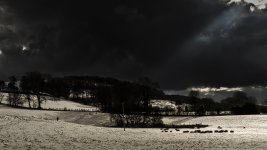 Dark clouds with sun ray and Sheila Tregaron.jpg