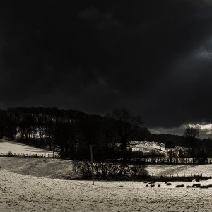 Dark clouds with sun ray and Sheila Tregaron.jpg